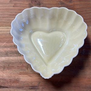 Scalloped edged heart shaped from Belleek Ireland